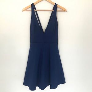 LULUS | Navy Strappy Skater-Style Cocktail Dress